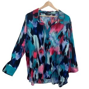 Investments Woman Paige Multicolored Button Down Size 2XL Light weight Rainbow